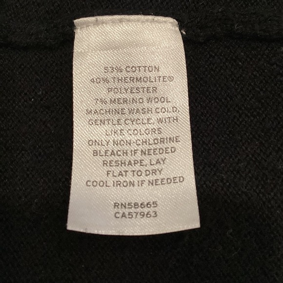 Nordstrom Tech-Smart 1/4 Zip Sweater Pullover Wool Blend - Black, Large - Picture 6 of 9